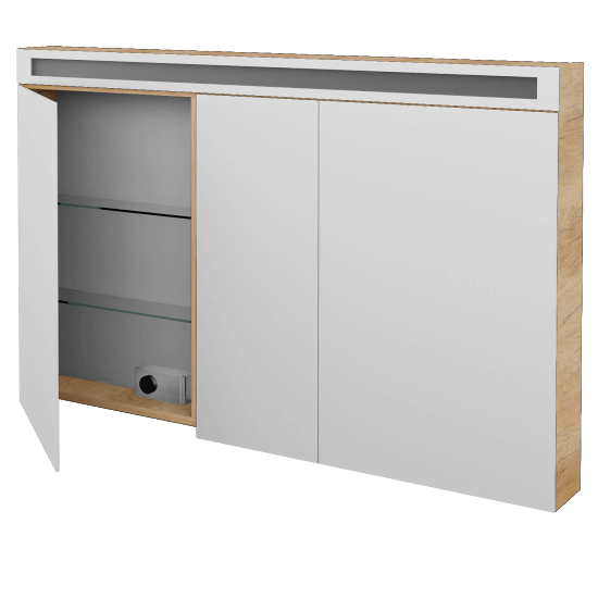 Spiegelschrank ORO GA3OE 130  - D15 Eiche Nebraska